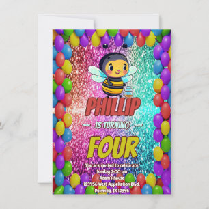 Convite de aniversário de personagem personalizado