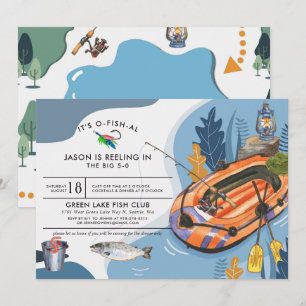 Convite de aniversário de pesca