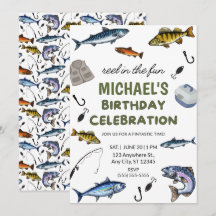Convite de Aniversário de Pesca