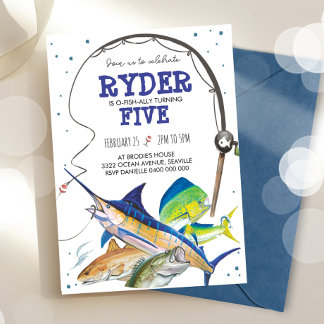 Convite de aniversário de pesca