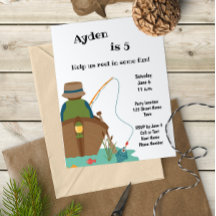 Convite de aniversário de pesca