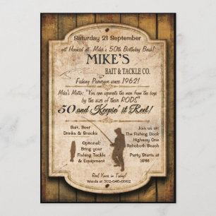 Convite de aniversário de pesca