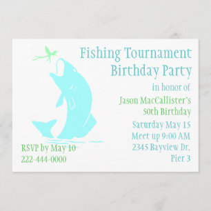 Convite de aniversário de pesca
