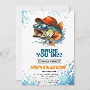Convite de Aniversário de Pesca de Robalo Bruh