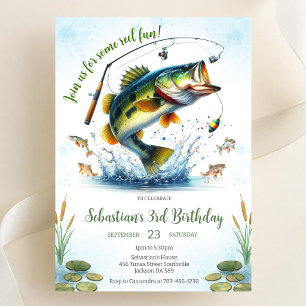 Convite de Aniversário de Pesca Divertida