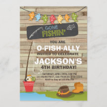 Convite de Aniversário de Pesca em Madeira Festa d