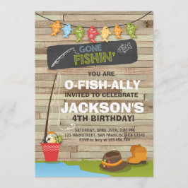 Convite de Aniversário de Pesca em Madeira Festa d