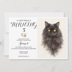 Convite de Aniversário de Pet em Aquarela