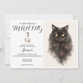 Convite de Aniversário de Pet em Aquarela