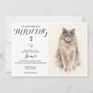 Convite de Aniversário de Pet em Aquarela