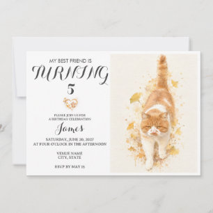 Convite de Aniversário de Pet em Aquarela