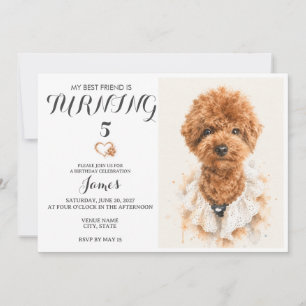 Convite de Aniversário de Pet em Aquarela