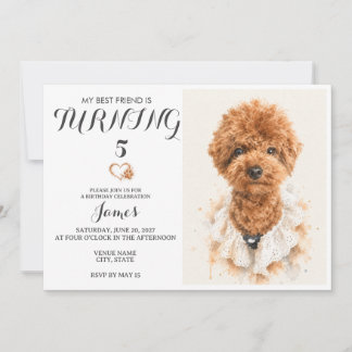 Convite de Aniversário de Pet em Aquarela