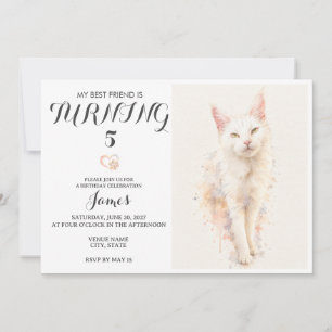 Convite de Aniversário de Pet em Aquarela