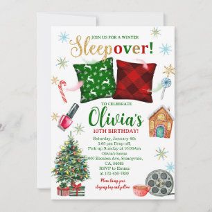 Convite de Aniversário de Pijama de Natal