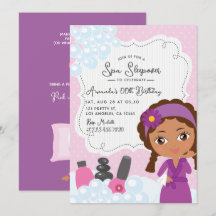 Convite de Aniversário de Pijama de Spa para Menin