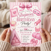 Convite de Aniversário de Pijamada, Cartões Impres