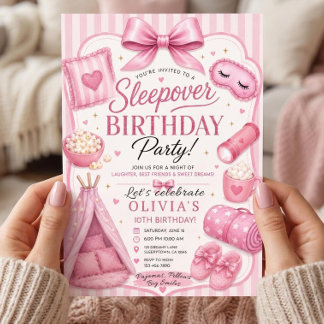 Convite de Aniversário de Pijamada, Cartões Impres