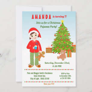 Convite de aniversário de pijamas e cookies