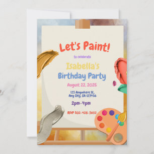 Convite de aniversário de pintura