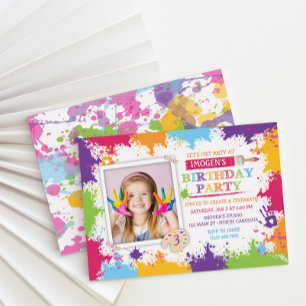 Convite de aniversário de Pintura de Artesanato d