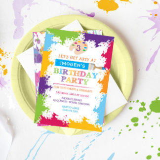 Convite de aniversário de Pintura de Artesanato de
