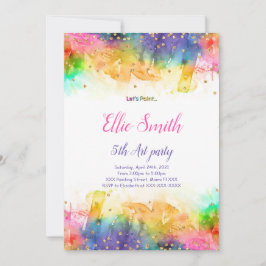 Convite de Aniversário de Pintura Editável