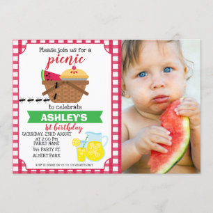 Convite de aniversário de piquenique para Xadrez d