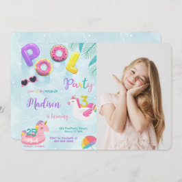Convite de aniversário de piscina, Convite de foto