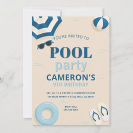 Convite de Aniversário de Piscina Moderna