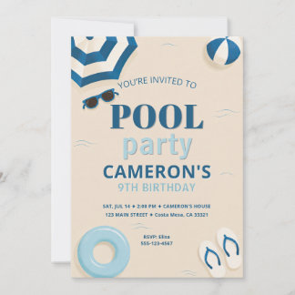 Convite de Aniversário de Piscina Moderna