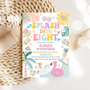 Convite de Aniversário de Piscina Tropical