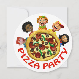 Convite de aniversário de pizza