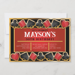 CONVITE DE ANIVERSÁRIO de placas de resort CASINO