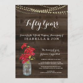 Convite de Aniversário de Poinsettia de Natal