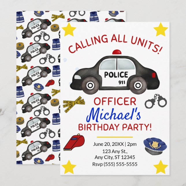 Convite de Aniversário de Política (Frente/Verso)