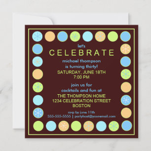 Convite de aniversário de Pontos e Estrelas Retroa