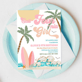 Convite de Aniversário de Praia com Festa de Surf
