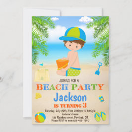Convite de aniversário de praia Convite de praia p