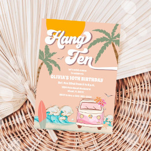 Convite de Aniversário de Praia e Surf