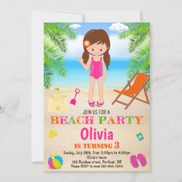 Convite de aniversário de praia Summer Beach