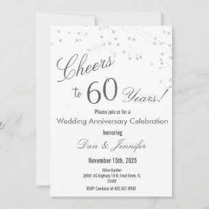 Convite de Aniversário de Prata de 60 Anos