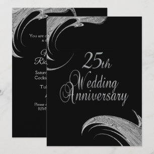 Convite de Aniversário de Prata Elegante