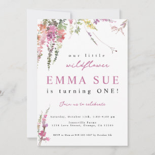 Convite de aniversário de primavera Meadow Wildflo
