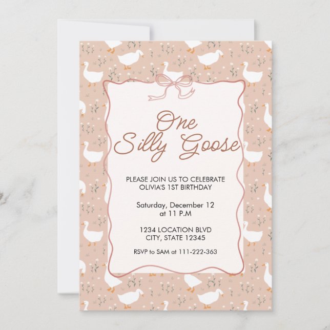 Convite de Aniversário de Primeiro Bobo para Ganha (Frente)