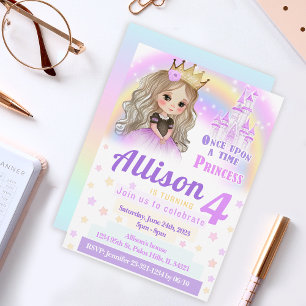 Convite de aniversário de princesa bonitinha de Wa