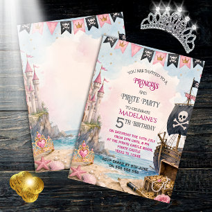 Convite de Aniversário de Princesa e Pirata