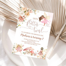 Convite de Aniversário de Princesa Fada Floral Mág