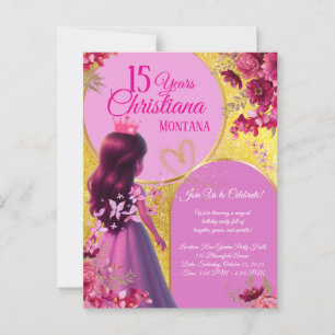 Convite de Aniversário de Princesa – Nome Personal