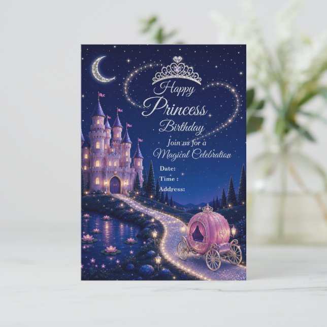 Convite de Aniversário de Princesa | Parte do Cast (Em pé/Frente)